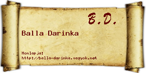 Balla Darinka névjegykártya